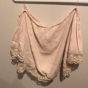 Blush off the shoulder top with detailing